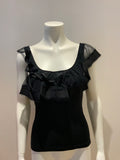 Philosophy di Alberta Ferretti Womens Sleeveless Ruffled Tank Top Black I 40 US4 ladies