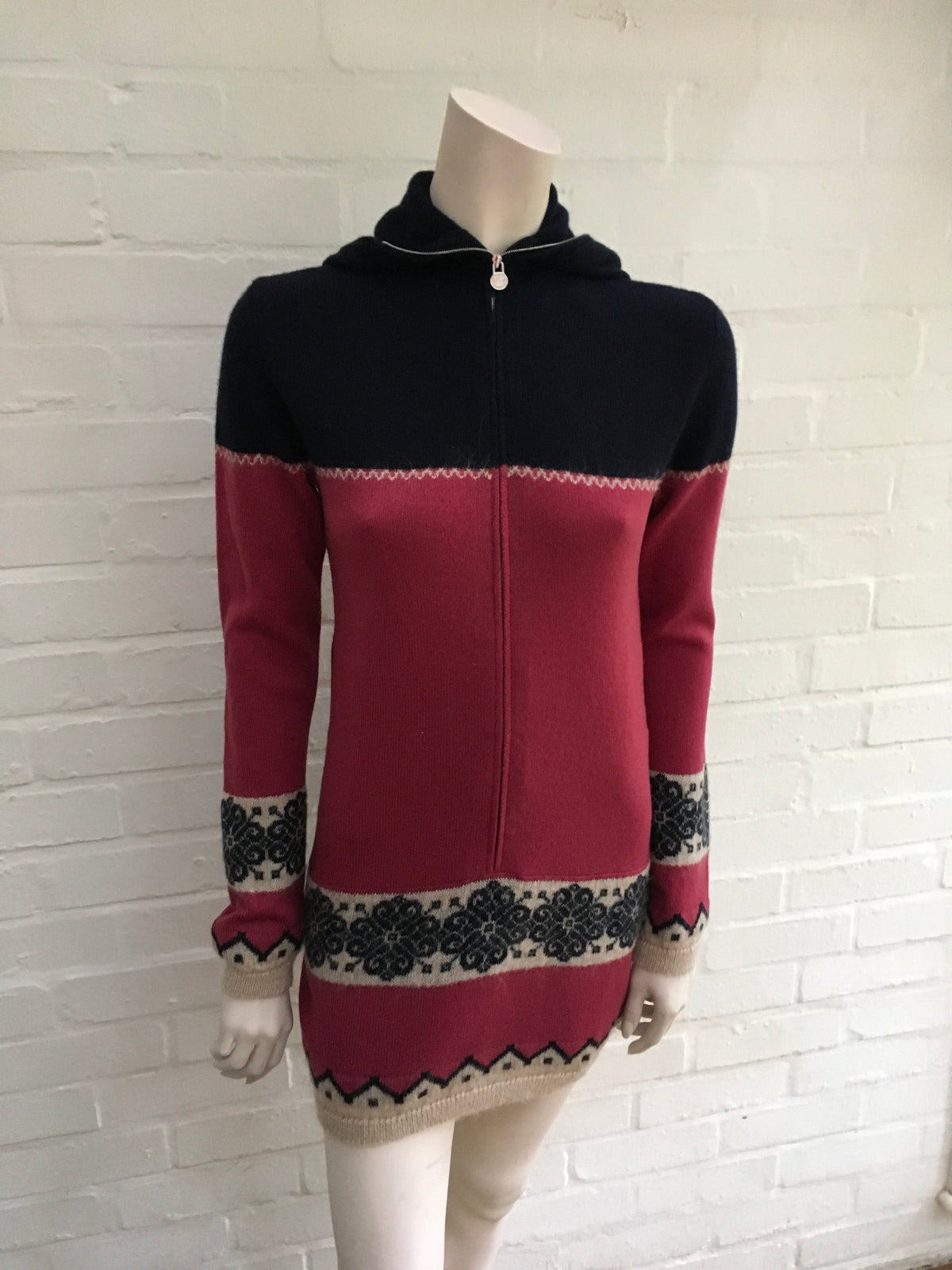 CHANEL 2013 PARIS WOOL MOHAIR HOODED SWEATER DRESS  Ladies