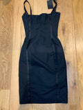 Dsquared² Black LBD Wool Tuxedo Boodycone Dress Size I 38 US 2 UK 6 XS-XXS ladies