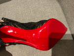 Black Christian Louboutin So Kate Mesh Chevron Booties Ankle Boots 40 US 10 UK 7 ladies