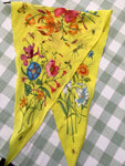GUCCI Yellow Floral Print Silk Scarf Shawl Neckerchief Amazing Ladies