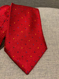 TURNBULL & ASSER Mens Red Jacquard Polka Dots Tie Handmade men
