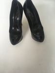 SERGIO ROSSI PATENT LEATHER PLATFORM BLACK PUMPS SHOES  Ladies