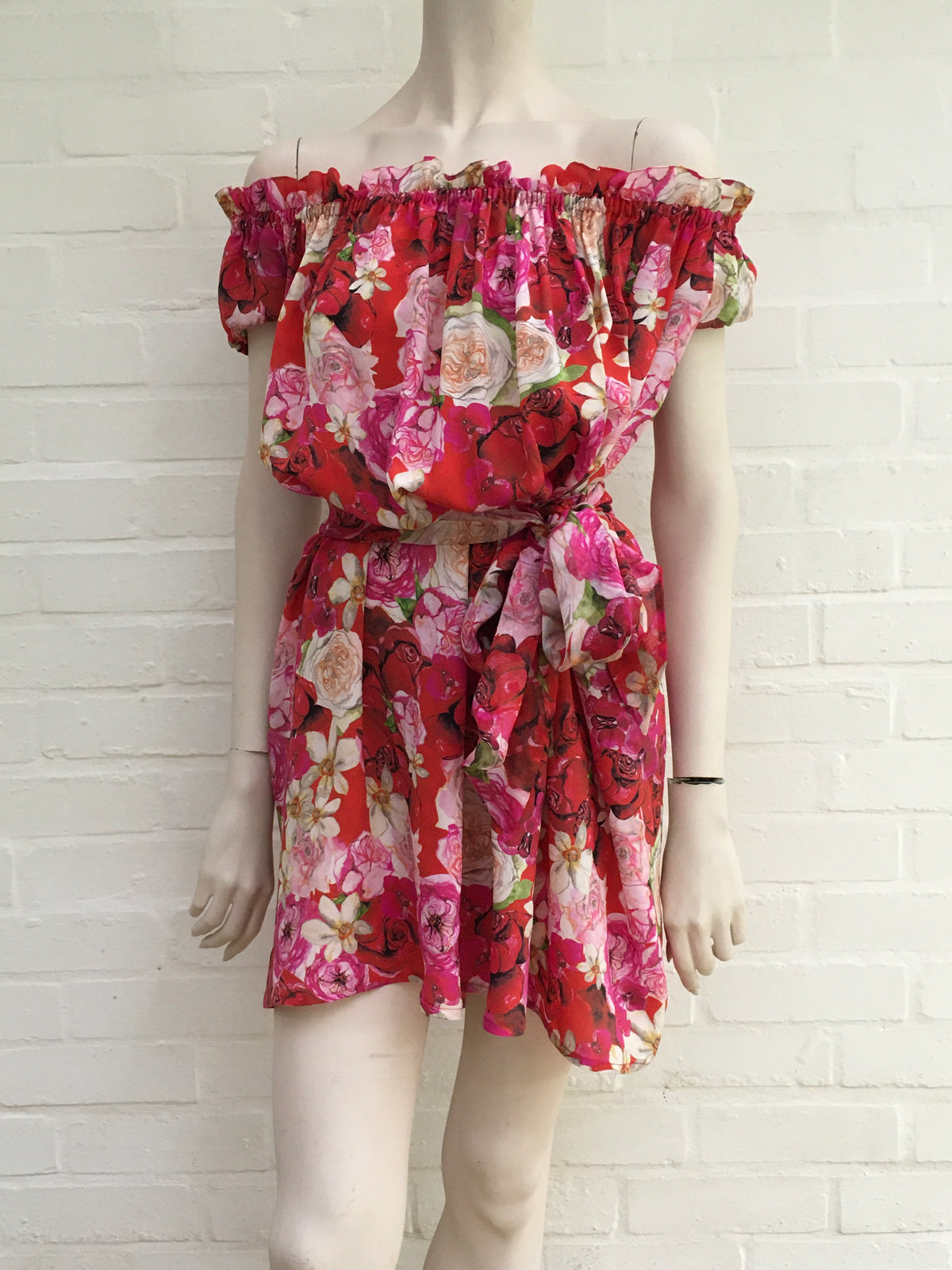 ISOLDA Fru Fru floral-print silk dress Size US 4 UK 8 S SMALL ladies