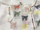 Stella McCartney KIDS Girls’ White Bow Embroidered Linen Kaylee Dress 3 years children