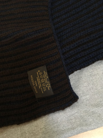 Authentic LOUIS VUITTON Cashmere scarf Jhelam Stole Blue NEW 650£ Very Rare