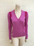 JOSEPH Women's Cashair Novelty Knit Pink Silk Insert Size M Medium Ladies