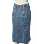 Alexander McQueen patched denim jeans mid length midi skirt Size I 42 UK 10 US 6 ladies