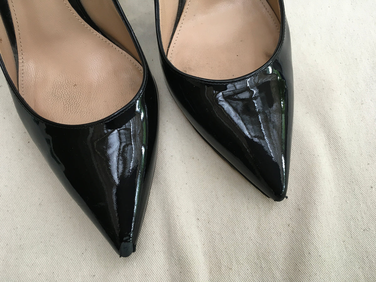 Gianvito Rossi Patent Leather Pointed-Toe Pumps heels shoes Size 36 US 6 UK 3 ladies