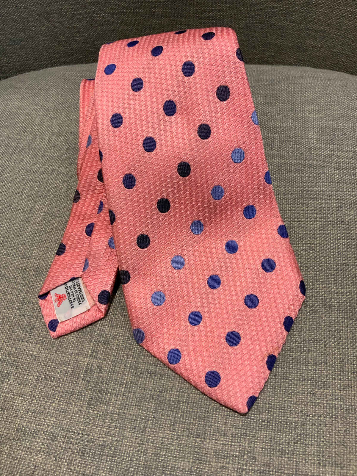 TURNBULL & ASSER Mens Pink Polka Dots Tie men