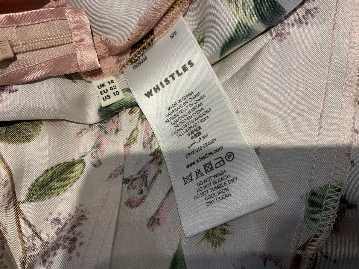 Whistles Hydrangea FLORAL Tie Back Strapless Jumpsuit Size US 10 UK 14 EU 42 ladies