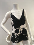 TIBI Black Paint Splatter tank top blouse Size US 6 UK 10 ladies