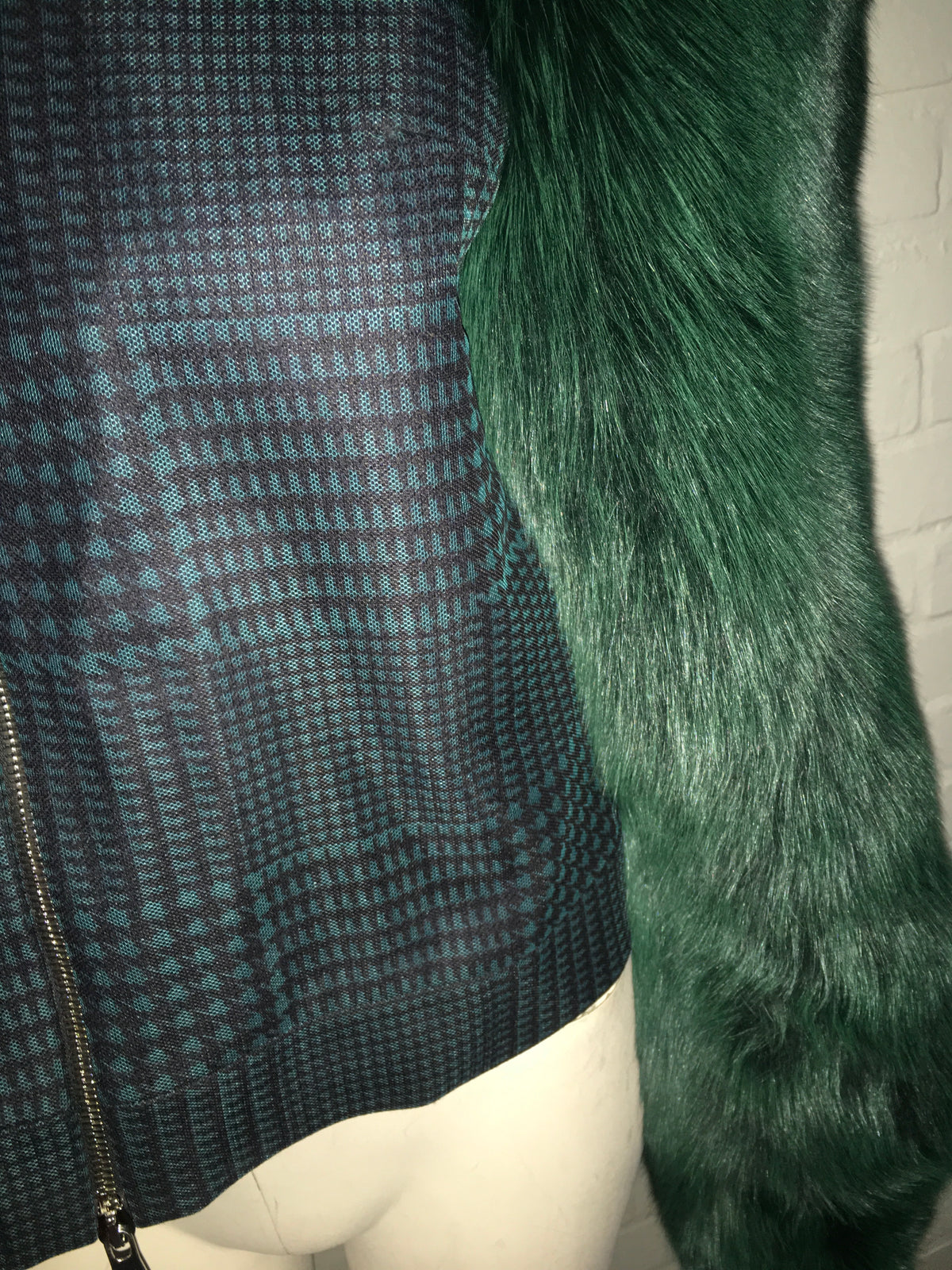 MARY KATRANTZOU Lodger saga fox fur sleeve tulle and wool jacket  Ladies
