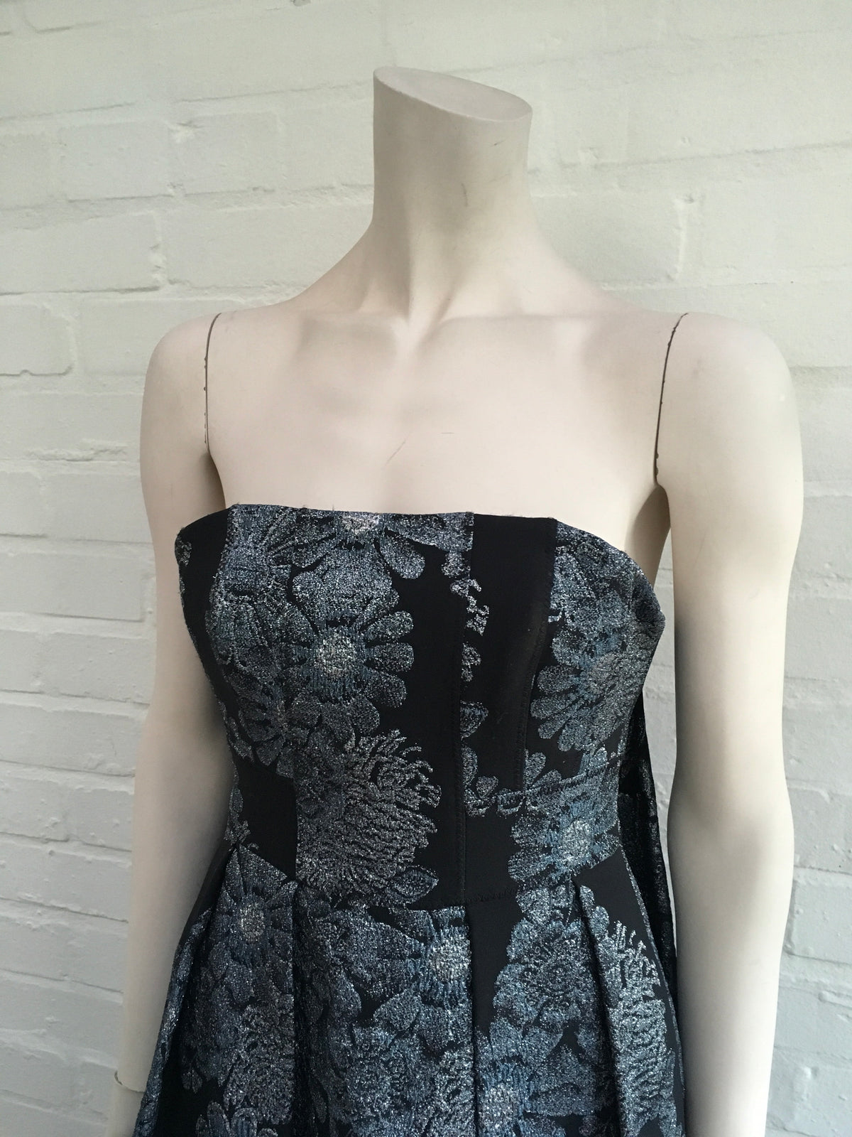 ERDEM RUNAWAY Alina Metallic-Jacquard Strapless Dress LADIES
