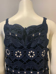 CHLOÉ Guipure Lace Navy Overlay DRESS SIZE FR 38 UK 10 US 6 ladies