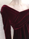 Reiss Womens Carrey Off Shoulder Velvet Burgundy Top Size UK 12 US 8 ladies