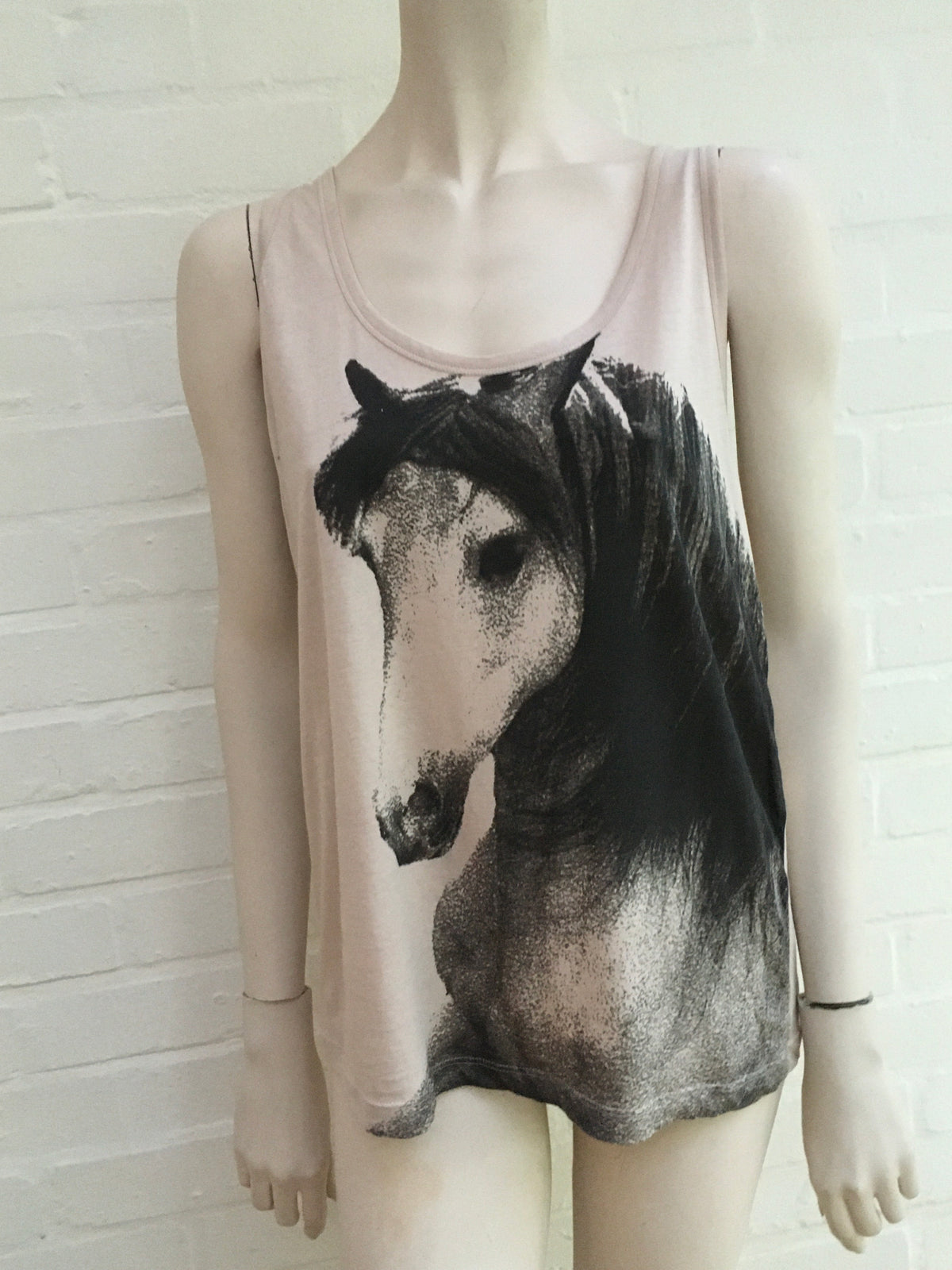 Stella McCartney Cotton Beige horse-print tank top Size I 40 UK 8 US 4 S Small ladies