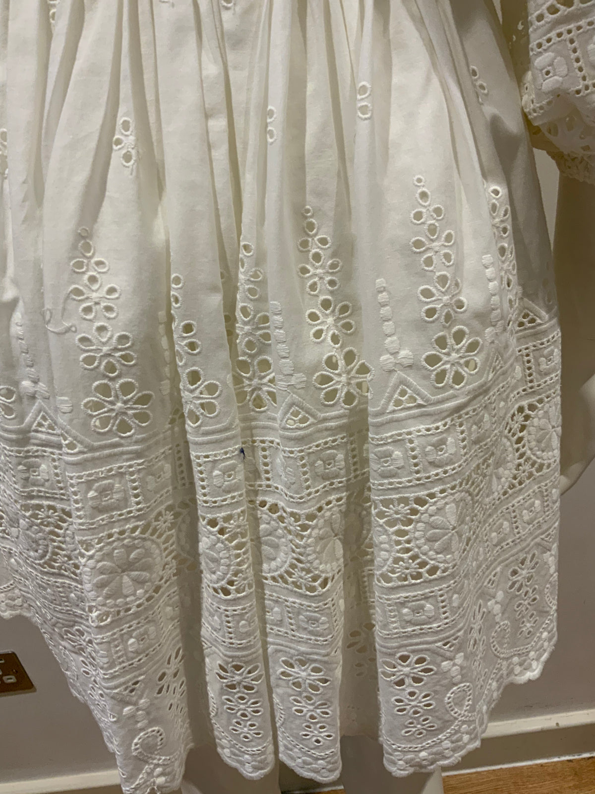 ZIMMERMANN Kali Embroidered Cotton Ivory Dress Size 0P Petite ladies