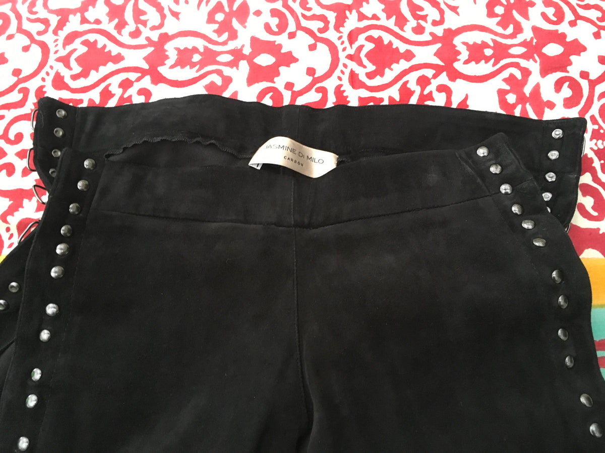 Jasmine di Milo Pronovias Skinny Suede Leather Legging Pants Trousers Ladies