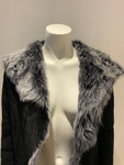 Hooded Suede Shearling Lambs Leather Coat Size XS ladies