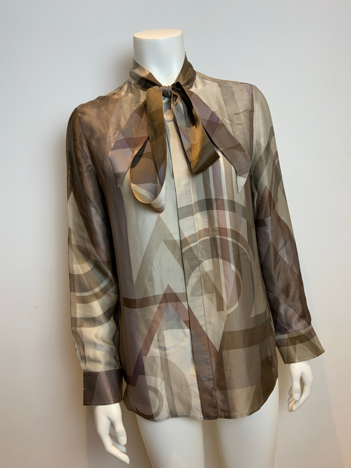 Ralph Lauren Collection Silk Pussy Bow Blouse Shirt Size US 10 UK 14 ladies