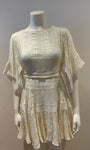 ZIMMERMANN Whitewave Veil Striped Lace Insert Silk Dress Size 0P petite ladies