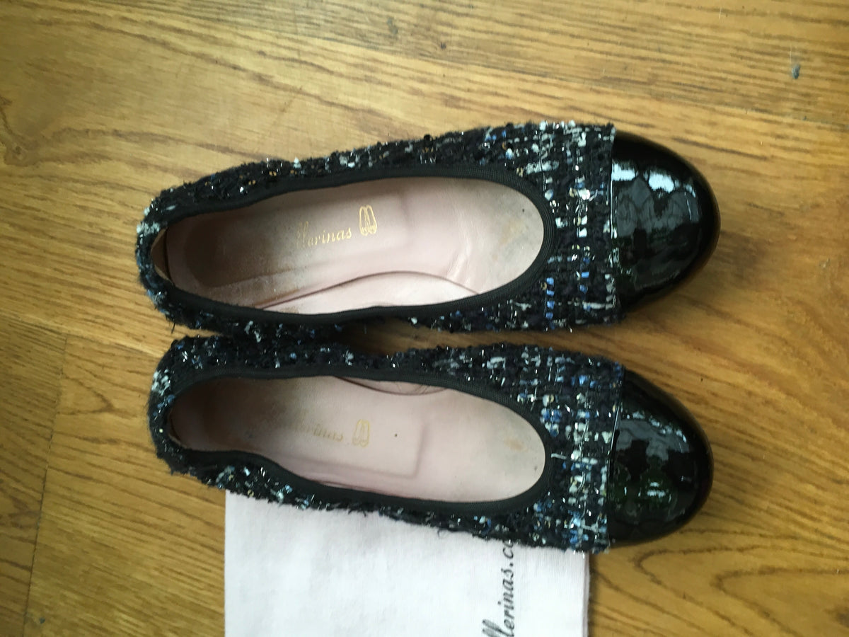 Pretty Ballerinas - Shirley Flat Tweed Cap Toe Shoes 36 UK 3 US 6 Ladies