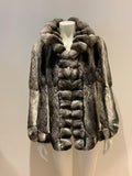 Chinchilla jacket BY Nello Santi Grey FUR Jacket Coat Size I 44 UK 12 US 8 ladies