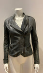 Amazing Blur Leather Distressed Biker Jacket trim size I 40 UK 8 US 4 S small ladies