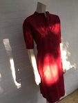 Les Prairies de Paris Red Tunic DRESS Size S Small LADIES