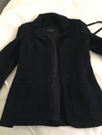 CHANEL Navy Metal Wool Boucle Jacket 16A Blazer F 40 UK 12 US 8 ladies