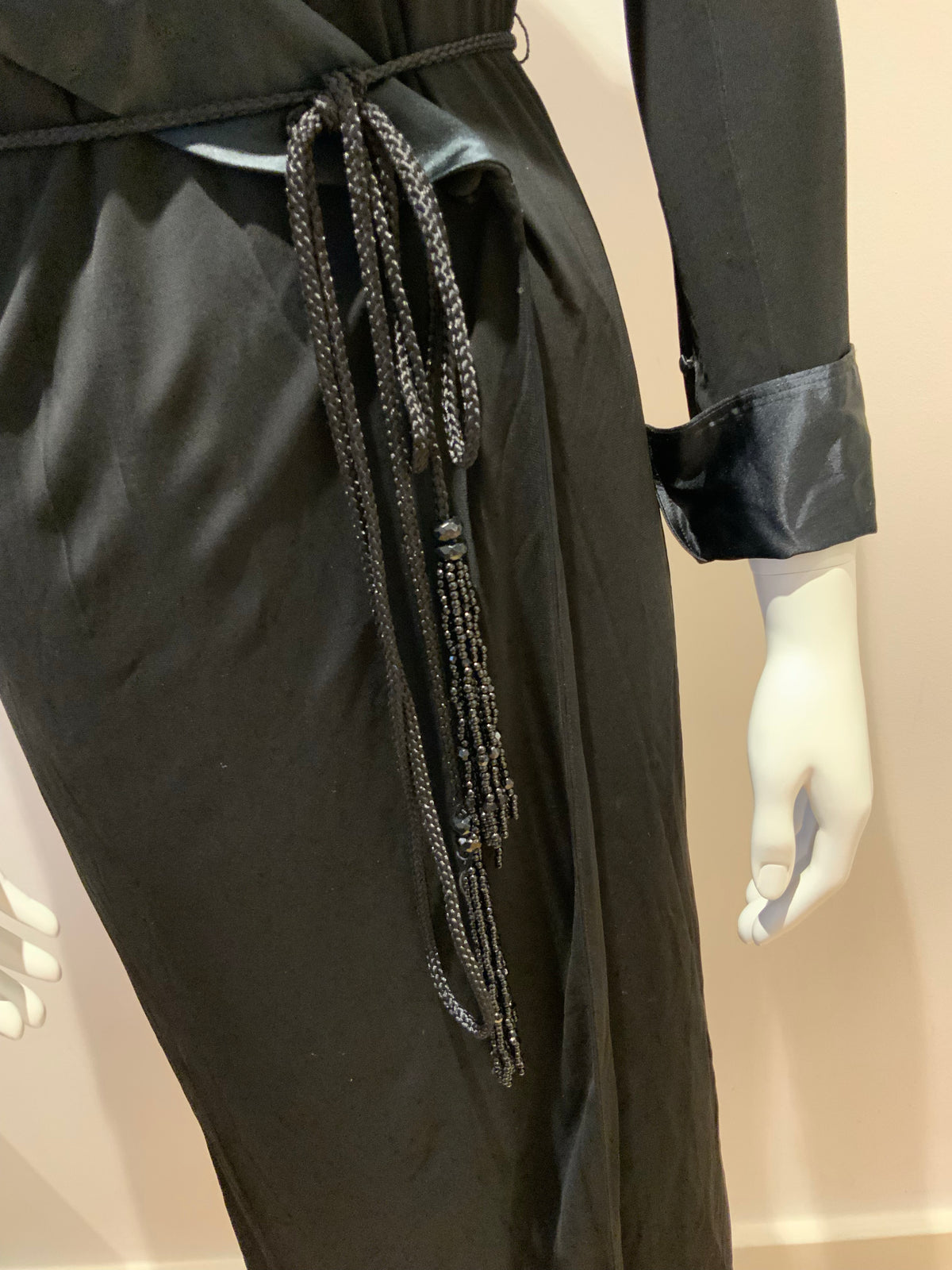 Ralph Lauren Black Wrap Jewelled Carlita Tuxedo Dress Size S small ladies