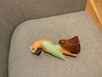 Antique Art Deco Genuine Alabaster Parrot Bookends Handcarved in Italy