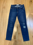 BEST SELLING FRAME LE SKINNY DE JEANNE CROP DISTRESSED DENIM JEANS Size 24 ladies