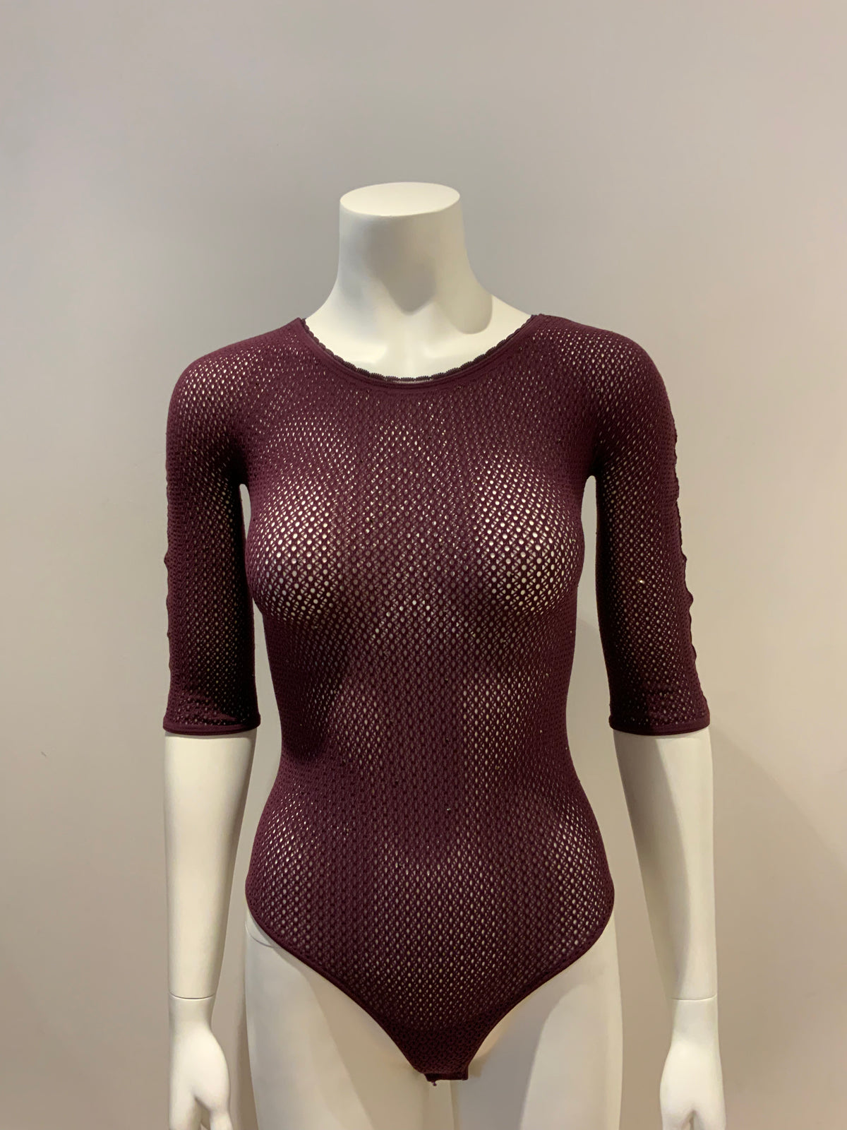 WOLFORD COMET String Body burgundy Swarovski crystals Size XS ladies