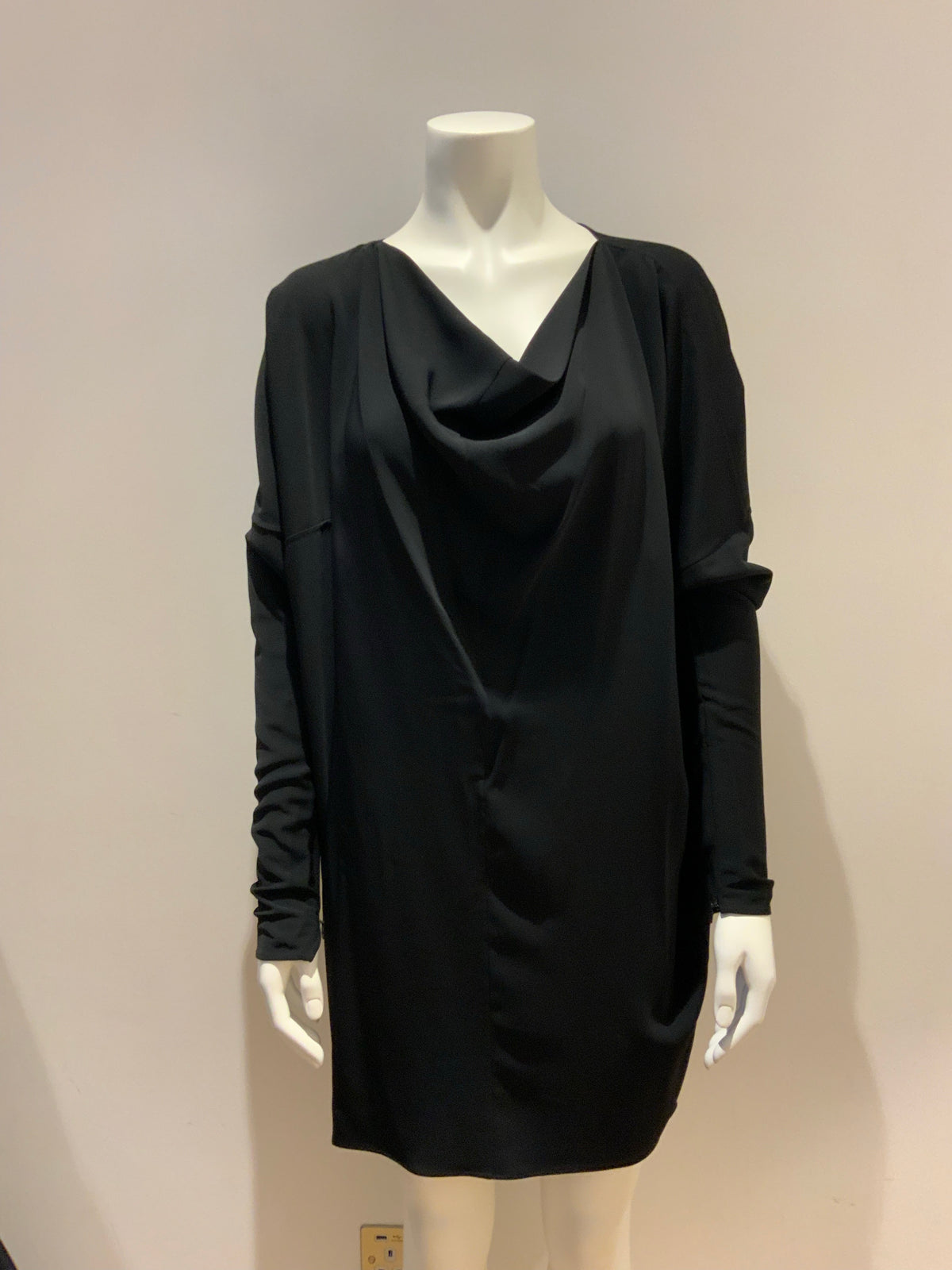 MAISON MARTIN MARGIELA COWL BLACK LBD DRESS SIZE 1 S SMALL ladies