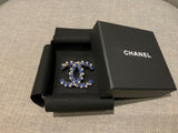 CHANEL CC Gripoix Pearl Star Brooch Gold Blue Pearls ladies