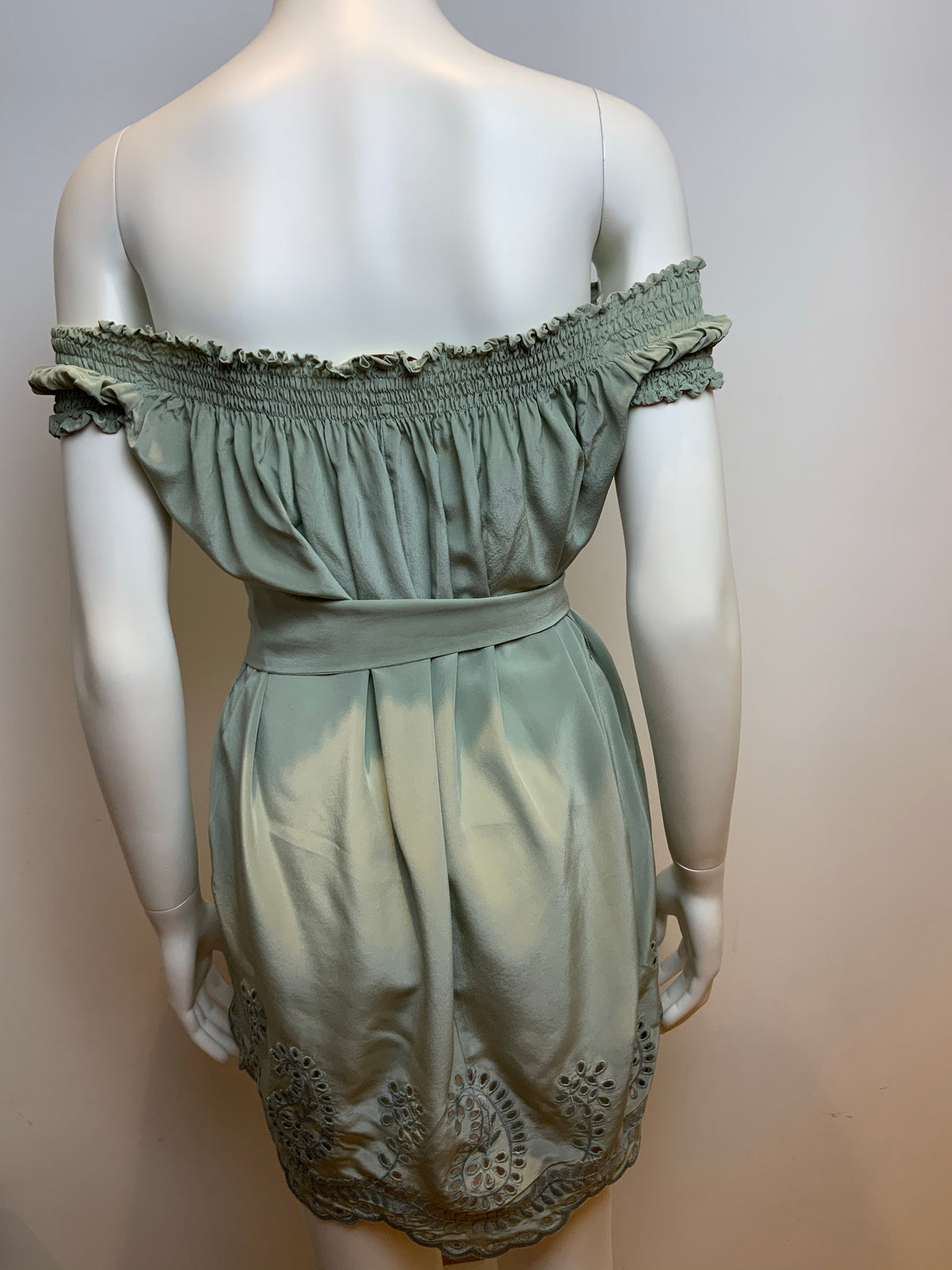Jovovich Hawk Silk Embroidered Tunic Mini Dress Size US 0 XXS ladies