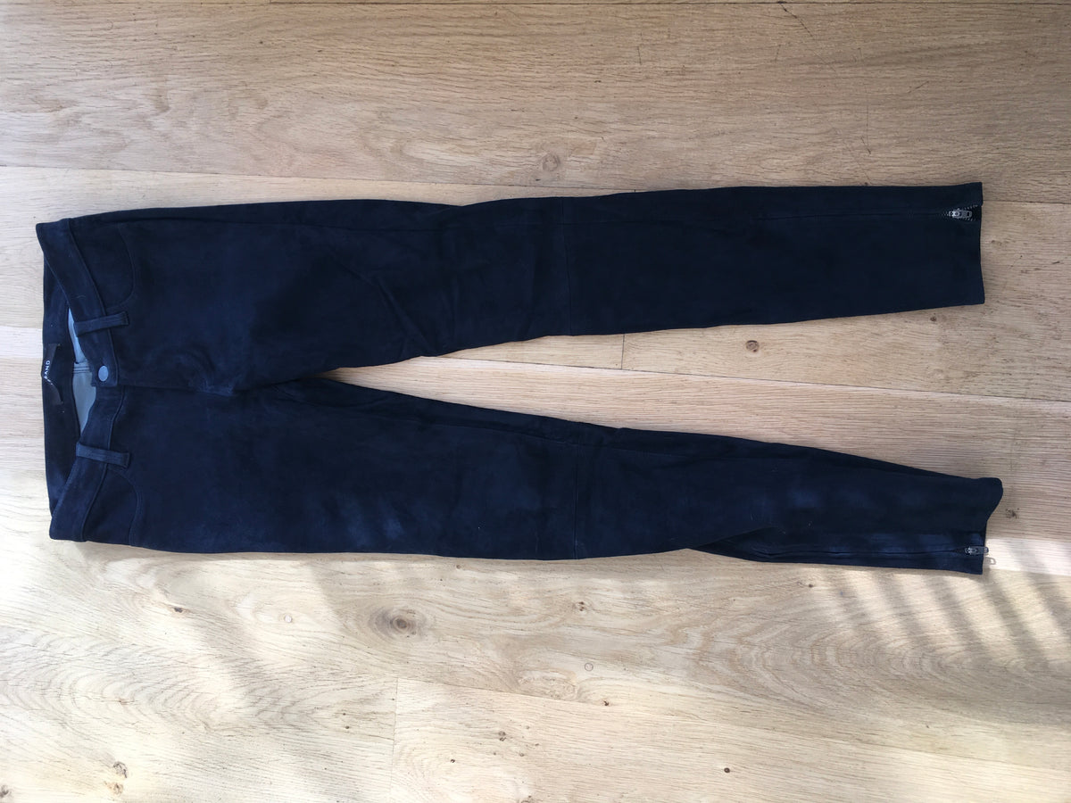 J BRAND Suede Super Skinny Pants Navy Blue Size 26 ladies