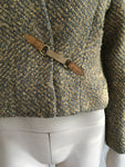 CHANEL wool gold brown crop bouclé jacket  Ladies