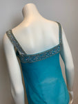 Sundri Khan Blue embellished blouse tank top S small ladies