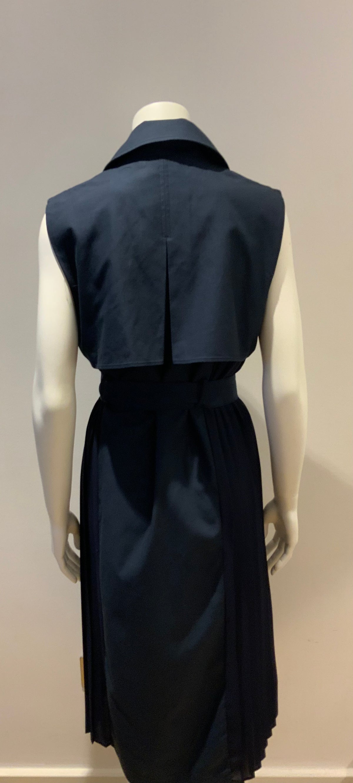 The Garo Pleated Trench Dress Navy Blue MOST WANTED Size S small ladies