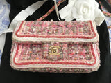 CHANEL Runaway Tweed Braid Mini Flap White Pink 2019 Collection Bag Handbag ladies