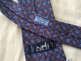 Hermès HERMES Paris Silk Blue Print Tie 7354 PA 100% AUTHENTIC Men