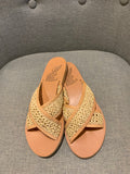 Ancient Greek Sandals Thais Woven Raffia And Leather Slides Slippers Size 40 ladies