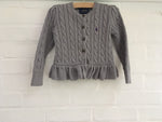 RALPH LAUREN Polo Girls' Ruffled Rib Knit Cardigan Cable Sweater Jumper 4 years Children