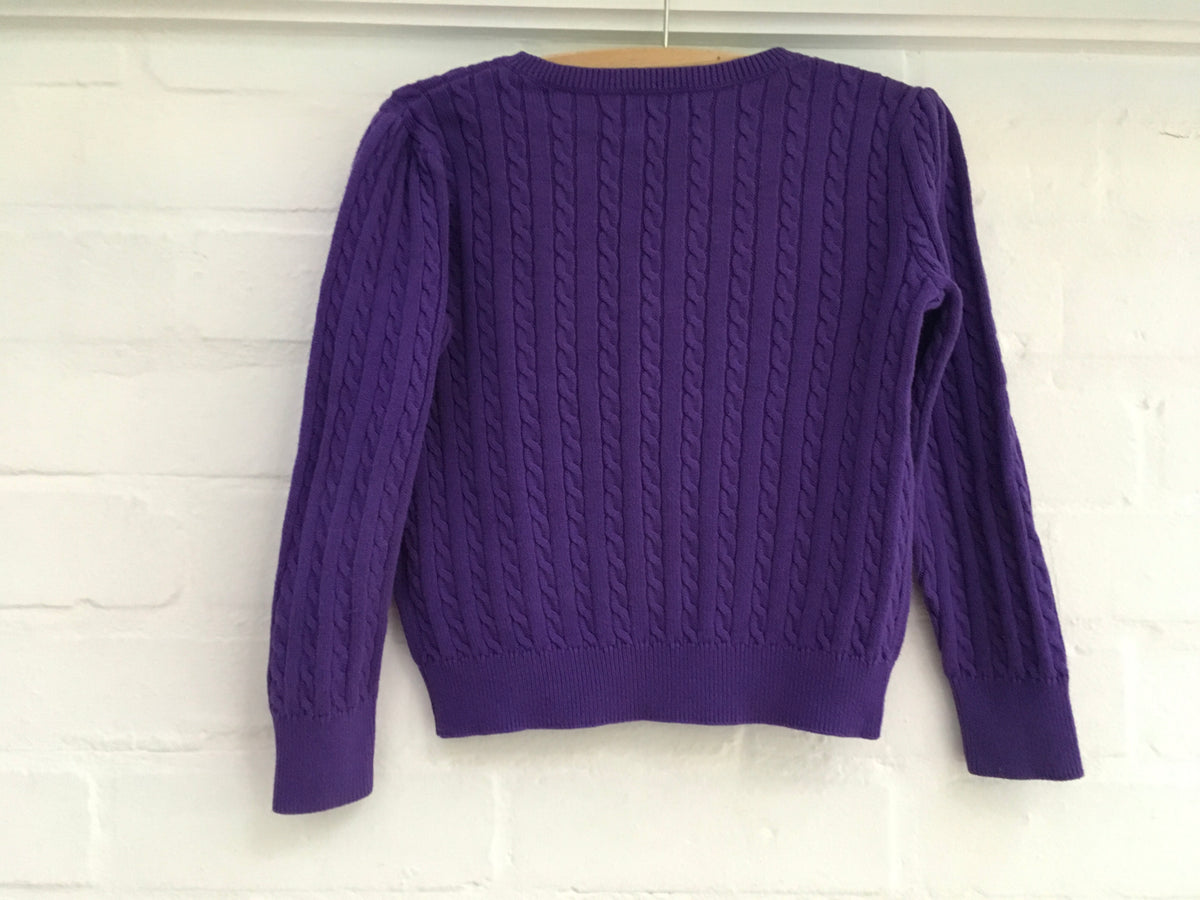 Ralph Lauren Polo purple cable knit sweater jumper 5 years old Children