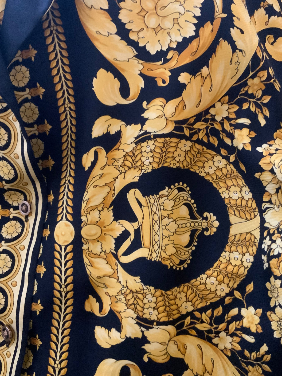 Versace Tribute Printed silk-twill Baroque-print Shirt and Pants Set Size I 40 S ladies