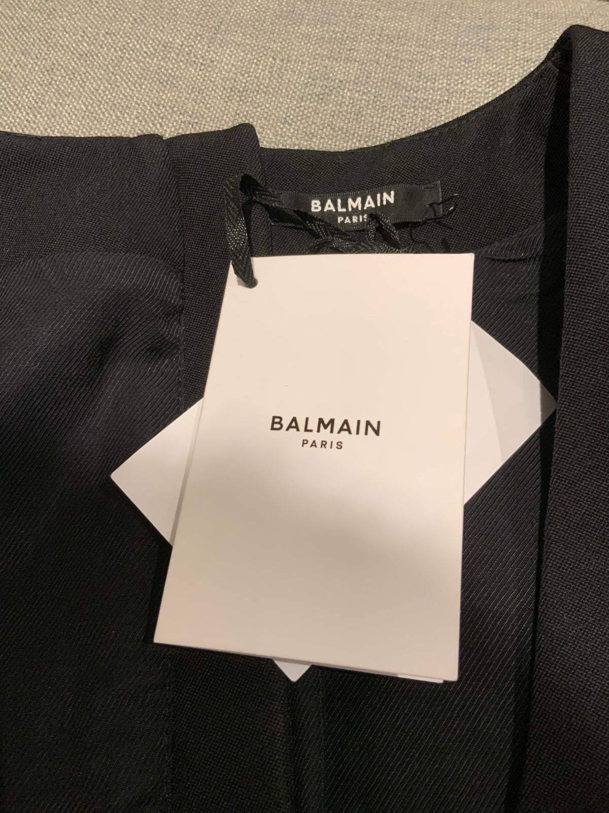 £3,940 SOLD OUT Balmain BLACK WOOL BLAZER DRESS F 40 UK 12 US 8 ladies