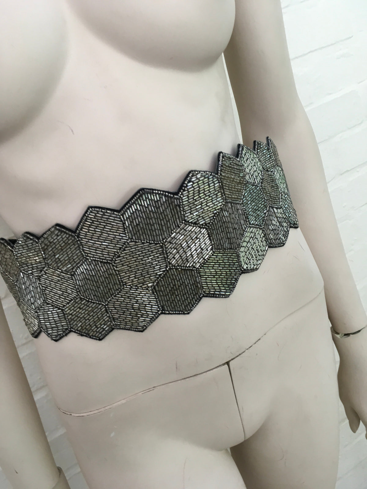 Matthew Williamson Leather Beaded Wide Belt  Ladies